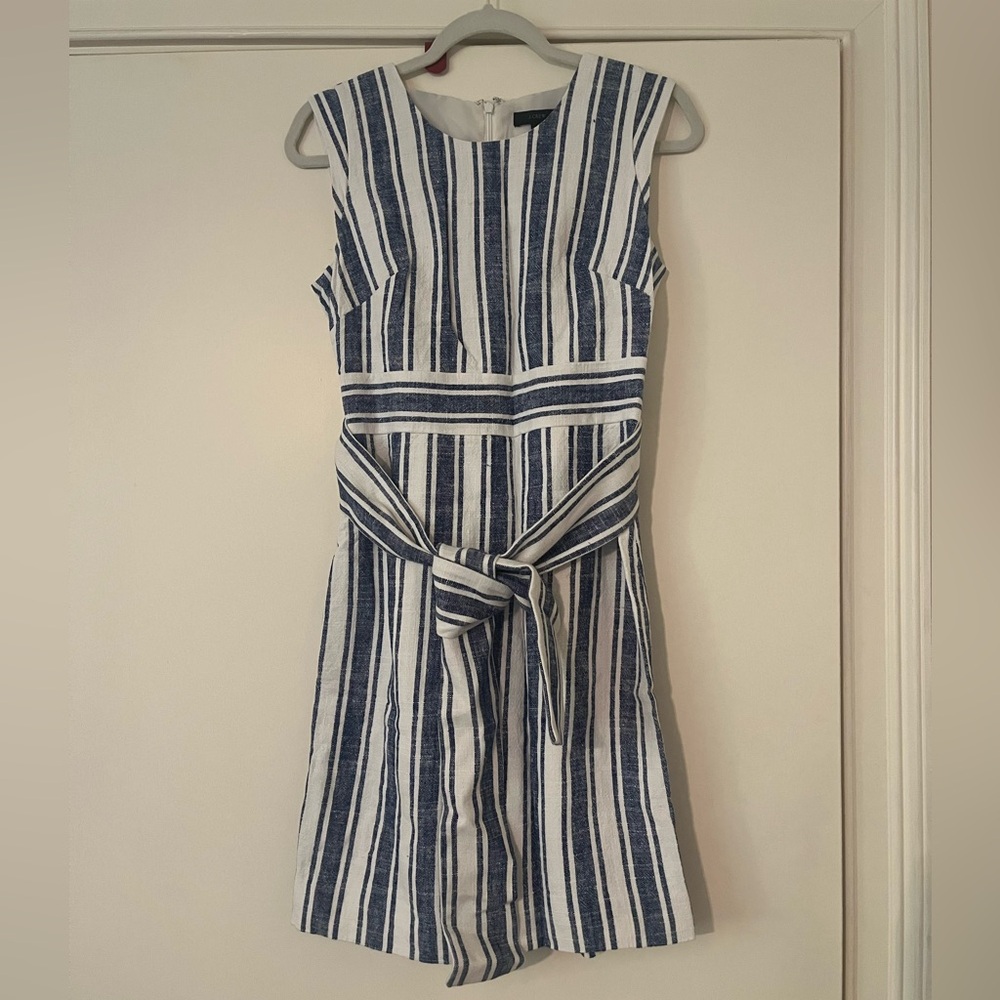 EUC Striped Sleeveless Dress with Removable Tie Belt